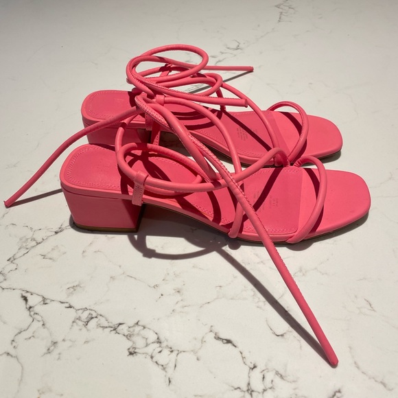H&M wrap heels - hot pink, like new - Picture 7 of 7
